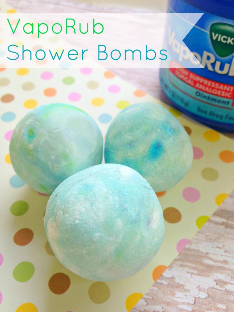These Vicks Vaporub Shower Bombs are a great addition to your Cold & Flu kit this winter! Make these amazing and easy shower bombs for use in your daily shower! 