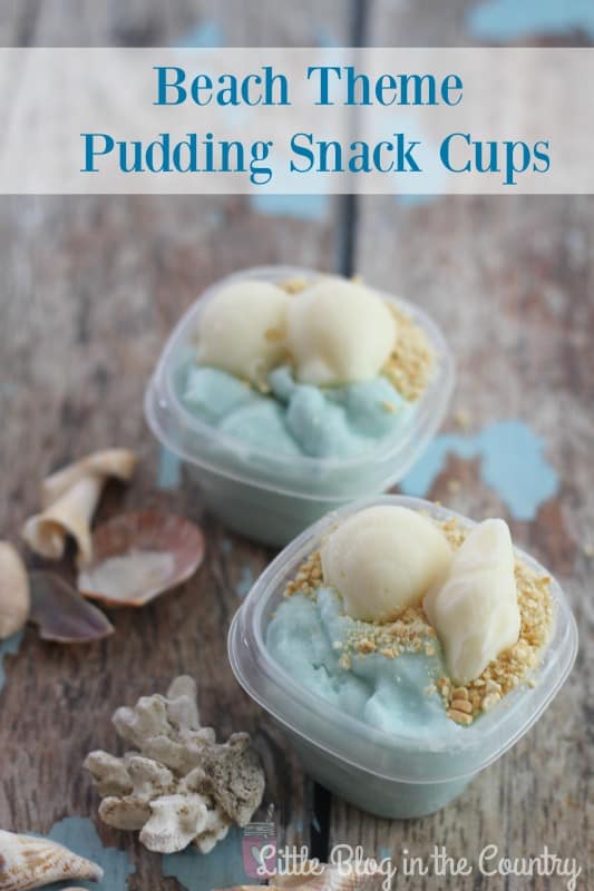 beach themed pudding snack cups