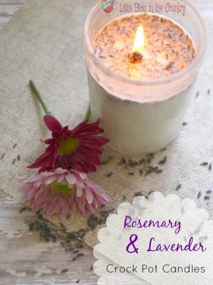 Lavender and Rosemary Crockpot Candles