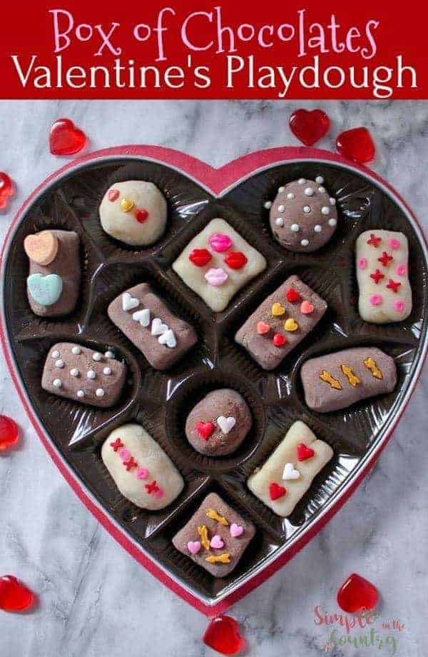 Box of chocolates Valentine’s Playdough