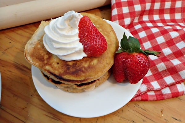 fresh strawberry homemade pancakes
