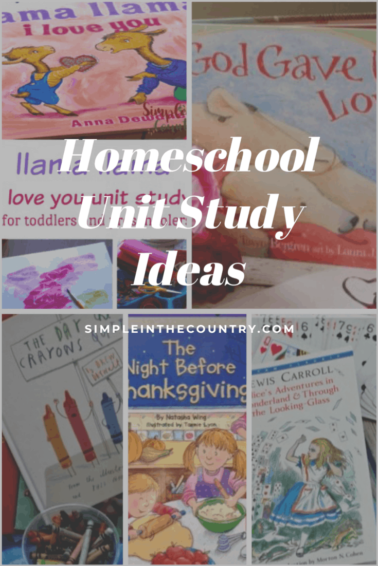 a collage of book images that show homeschool unit study ideas.